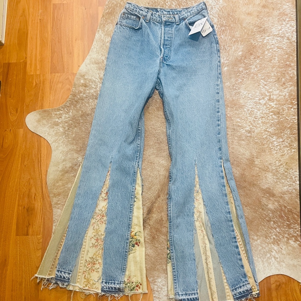 Rialto Jean Project Free People Vintage 501 Levi’s Reworked Flare Jeans! NWT!